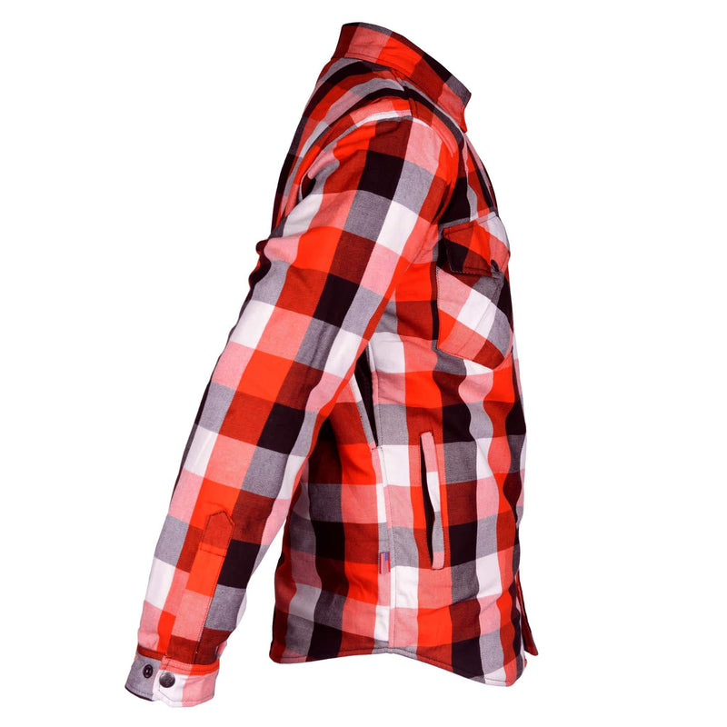 Load image into Gallery viewer, Protective Flannel Shirt - Red Black White Checkered with Pads
