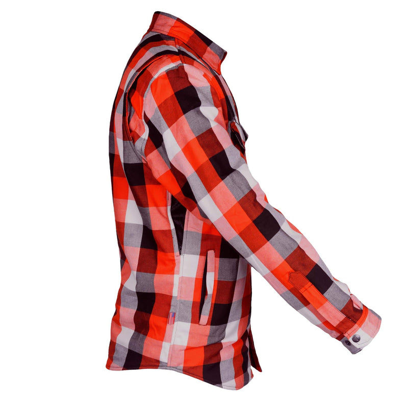Load image into Gallery viewer, Protective Flannel Shirt - Red Black White Checkered with Pads
