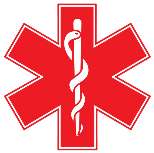 RED STAR OF LIFE REFLECTIVE HELMET DECAL