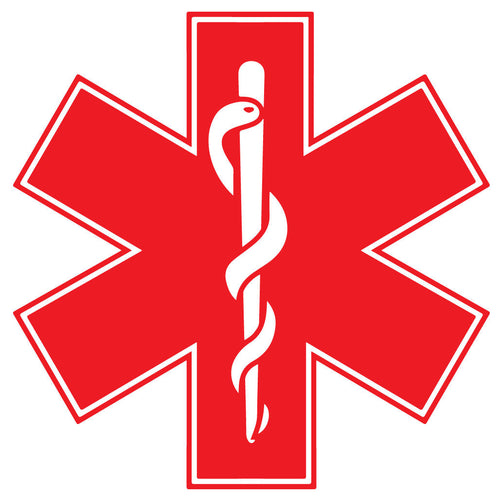 RED STAR OF LIFE REFLECTIVE WINDOW DECAL