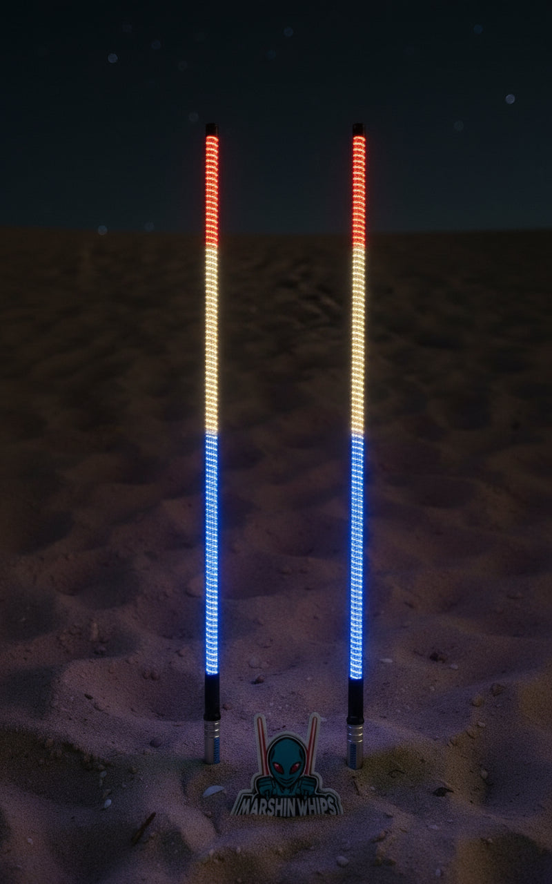 Load image into Gallery viewer, V2 Black Out LED Whip Set: The Ultimate Stealth
