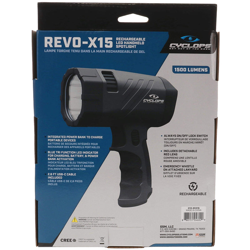 Load image into Gallery viewer, Cyclops Revo X-15 1500 Lumen Rechargeable Spotlight
