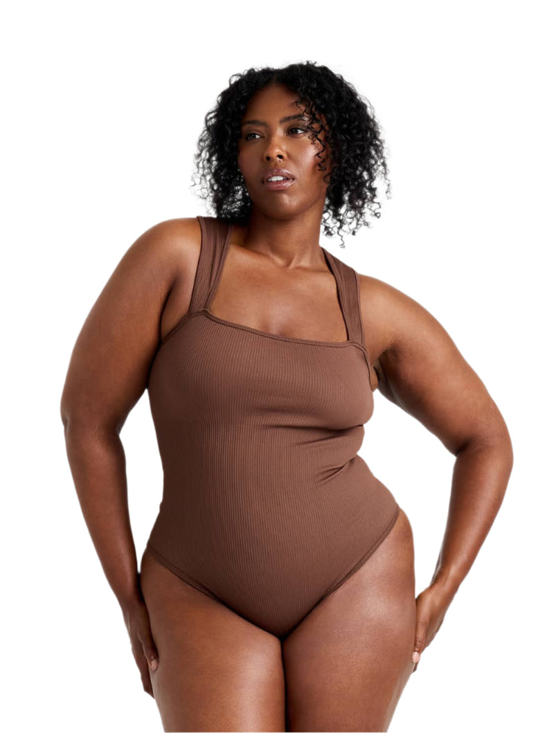 Load image into Gallery viewer, Ribbed Square Neck Shapewear Bodysuit

