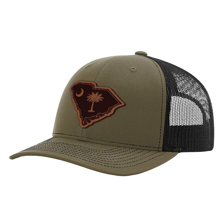 Load image into Gallery viewer, SC State Flag Leather Patch Hat
