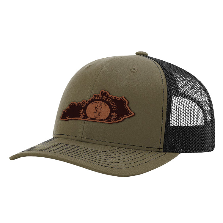Load image into Gallery viewer, KY State Flag Leather Patch Hat
