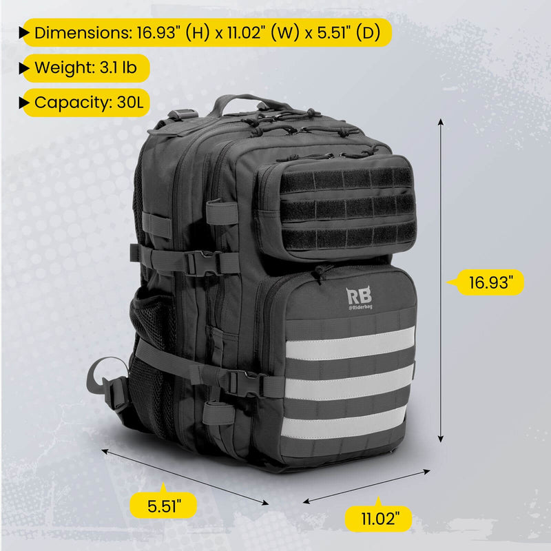 Load image into Gallery viewer, Riderbag Xtreme 30L Tactical Backpack - Black
