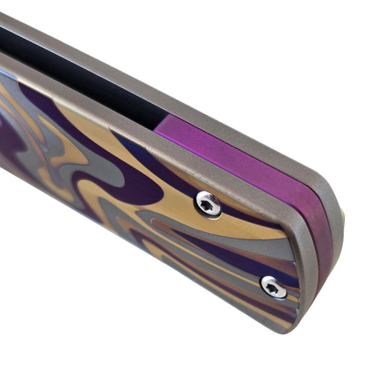 MUCITUP Rift Ti Titanium Folding Knife 14C28N Front Flipper EDC 7.25"