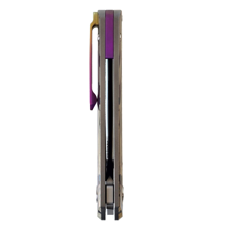 Load image into Gallery viewer, MUCITUP Rift Ti Titanium Folding Knife 14C28N Front Flipper EDC 7.25"
