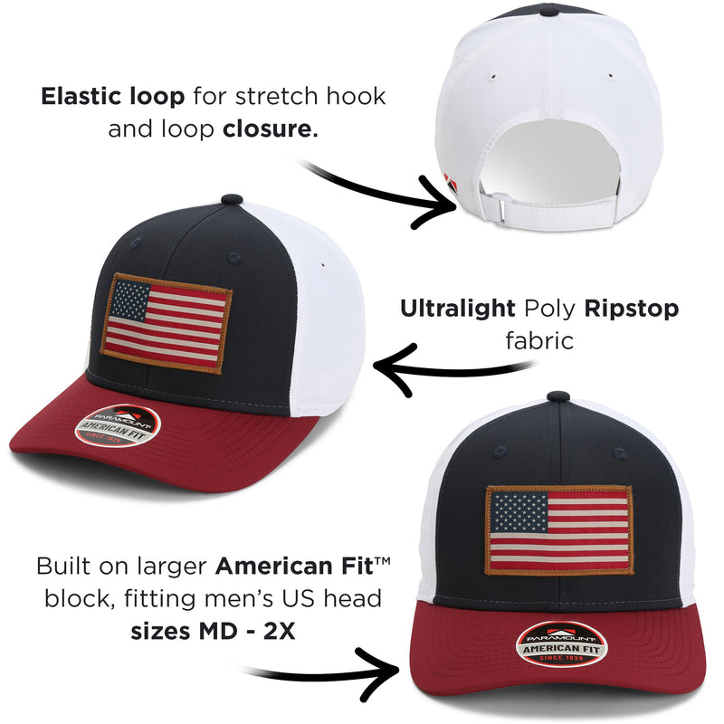 Load image into Gallery viewer, Riverside American Flag Hat Structured Ripstop Cap RWB
