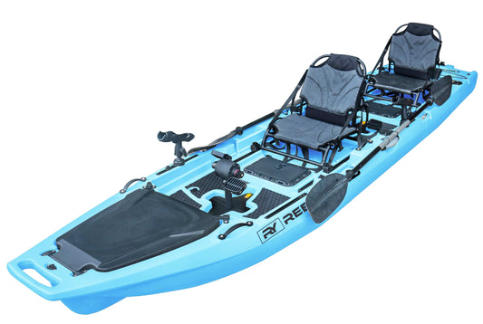 13.8ft Rocket Propeller Drive Tandem & Solo Modular Fishing Kayak | Fin Drive | 550lbs Capacity | 3 Piece - Skoutley Outdoors LLC