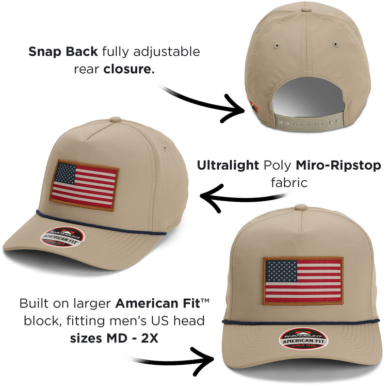 Load image into Gallery viewer, Ridgeline American Flag Trucker Hat Rope Cap

