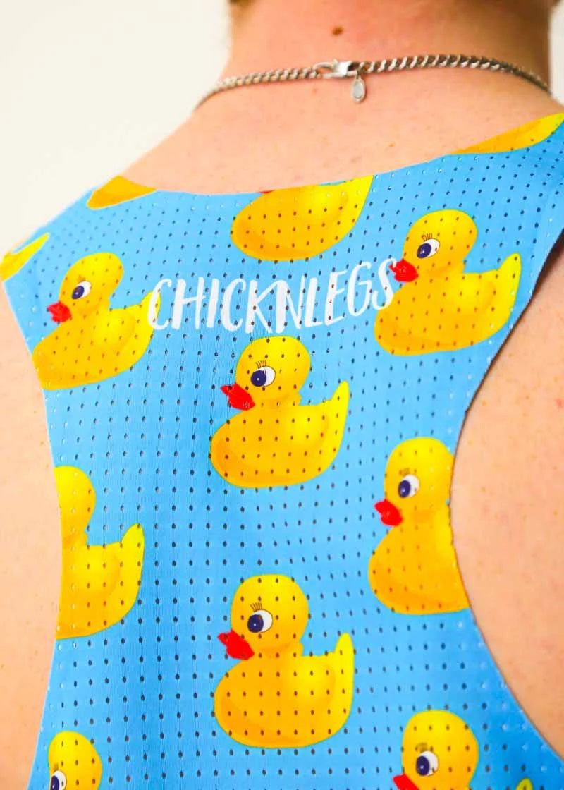 Load image into Gallery viewer, Men&#39;s Rubber Ducky Performance Singlet (Blue)
