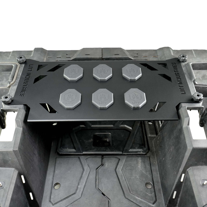 Load image into Gallery viewer, Litt Industries heavy duty ryobi packout top shelf mount for the polaris rzr xp and the turbo and turbo s the best toolbox mount
