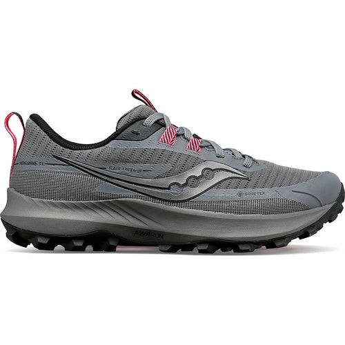 Women's Saucony Peregrine 13 GTX, Gravel/Black, 7 B Medium - Skoutley Outdoors LLC