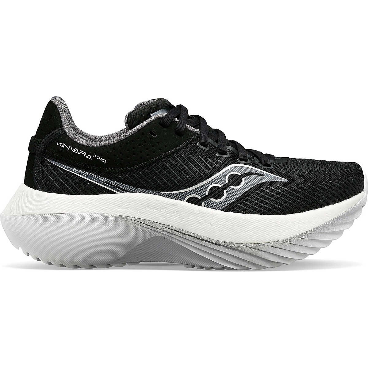 Women's Saucony Kinvara Pro, Black/White, 7 B Medium - Skoutley Outdoors LLC