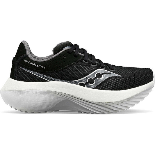 Women's Saucony Kinvara Pro, Black/White, 7 B Medium - Skoutley Outdoors LLC
