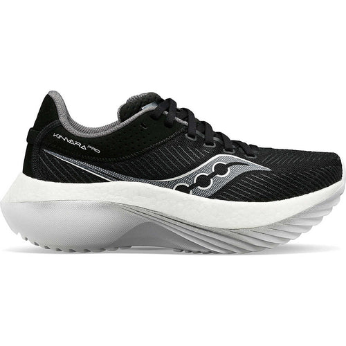 Women's Saucony Kinvara Pro, Black/White, 7 B Medium - Skoutley Outdoors LLC