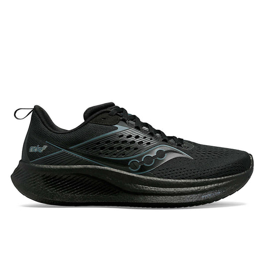 Women's Saucony Ride 17, Triple Black, 10.5 B Medium - Skoutley Outdoors LLC