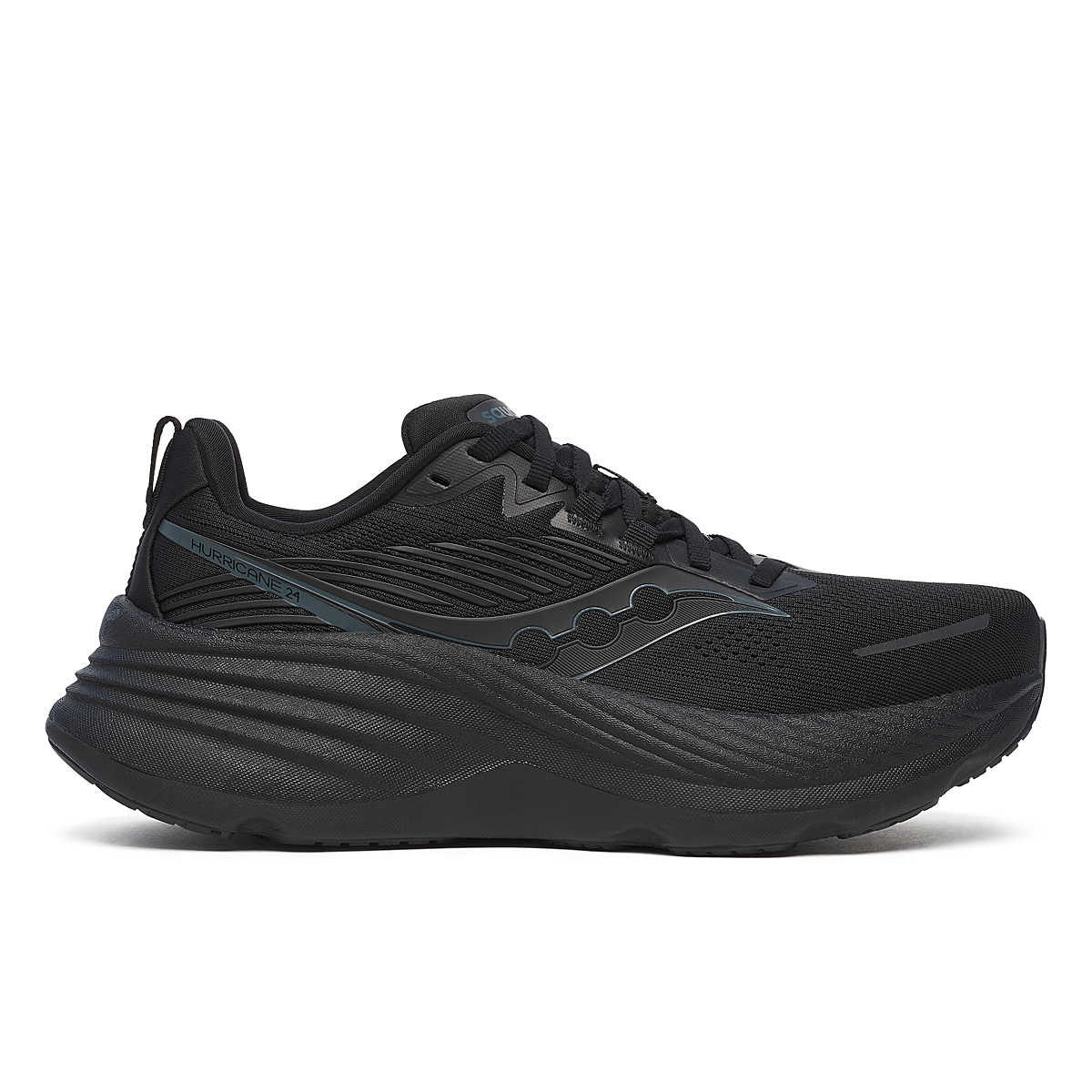 Women's Saucony Hurricane 24, Black/Black, 9 B Medium - Skoutley Outdoors LLC