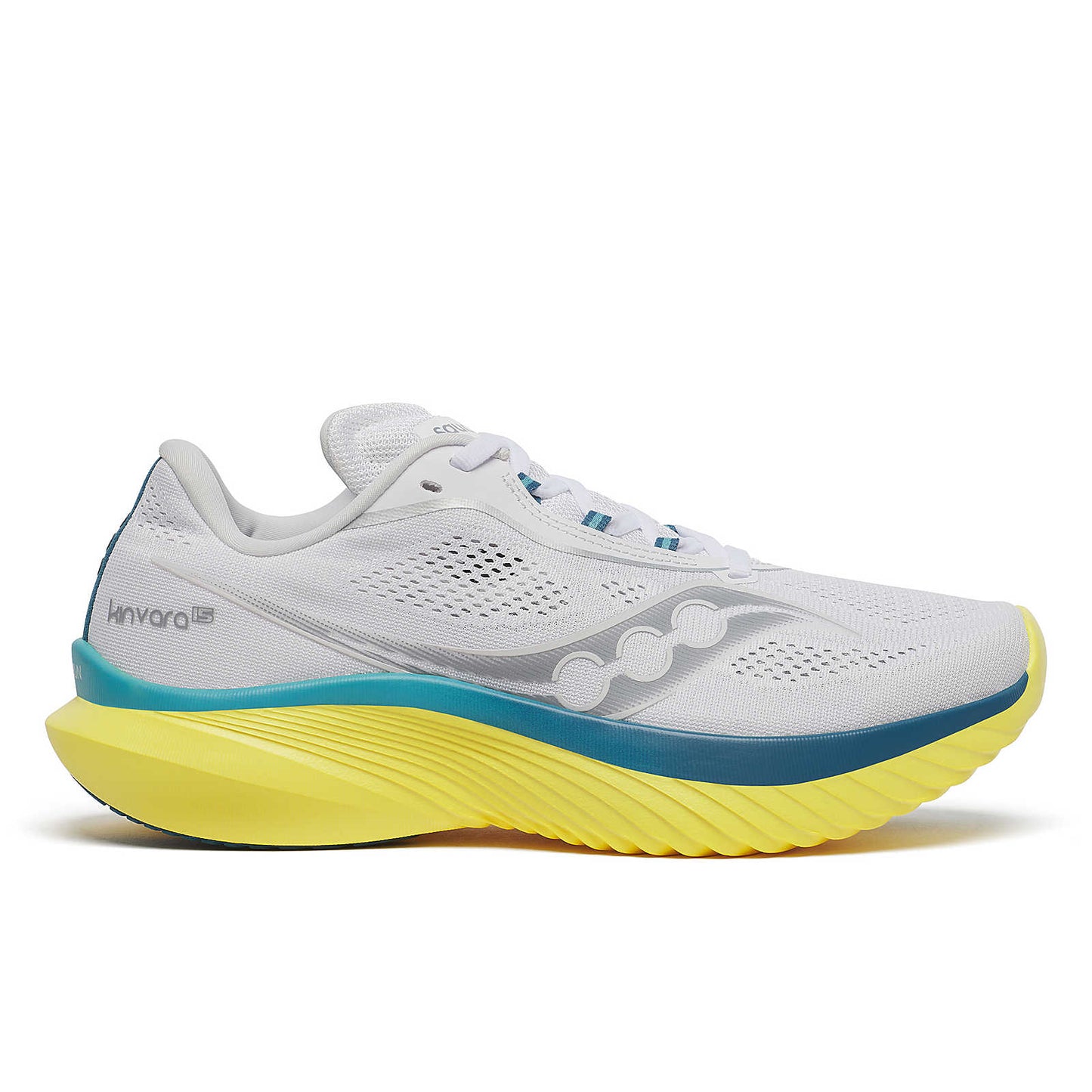 Women's Saucony Kinvara 15, White/Finch, 6.5 B Medium - Skoutley Outdoors LLC