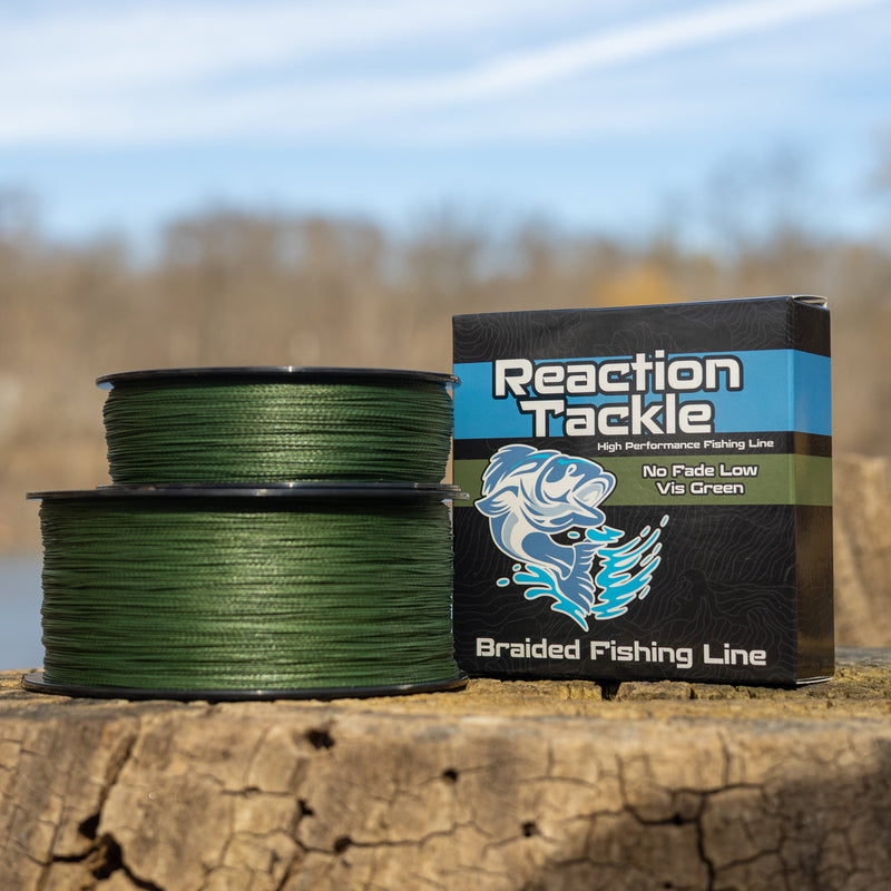 Load image into Gallery viewer, Reaction Tackle Braided Fishing Line - NO FADE Low-Vis Green
