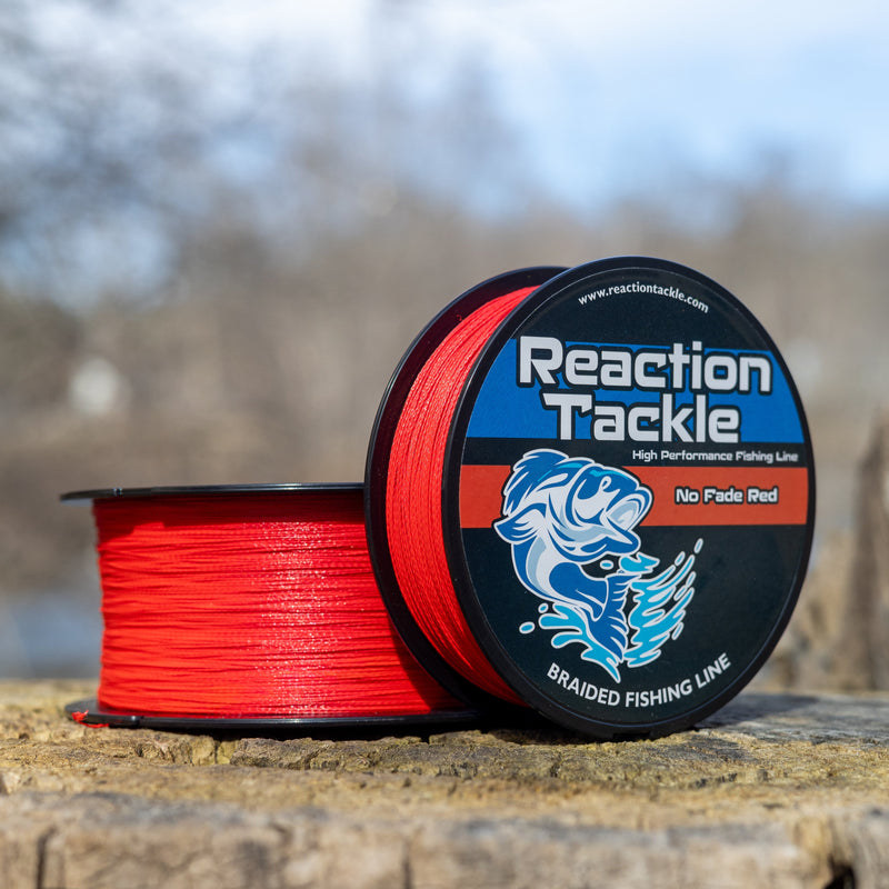 Load image into Gallery viewer, Reaction Tackle Braided Fishing Line - NO FADE Red
