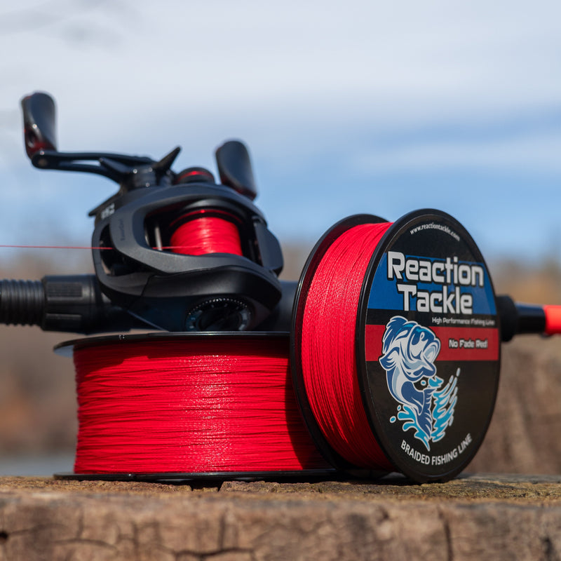 Load image into Gallery viewer, Reaction Tackle Braided Fishing Line - NO FADE Red
