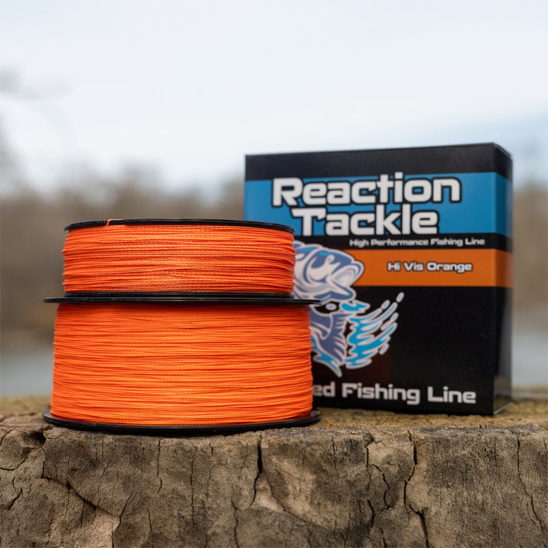 Load image into Gallery viewer, Reaction Tackle Braided Fishing Line - Hi-Vis Orange
