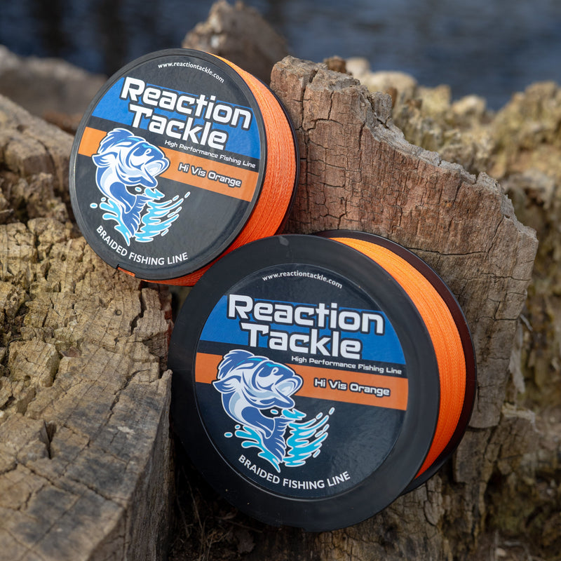 Load image into Gallery viewer, Reaction Tackle Braided Fishing Line - Hi-Vis Orange
