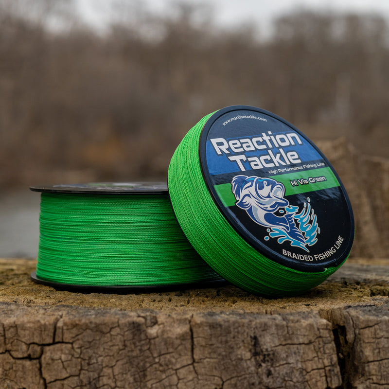 Load image into Gallery viewer, Reaction Tackle Braided Fishing Line - Hi-Vis Green
