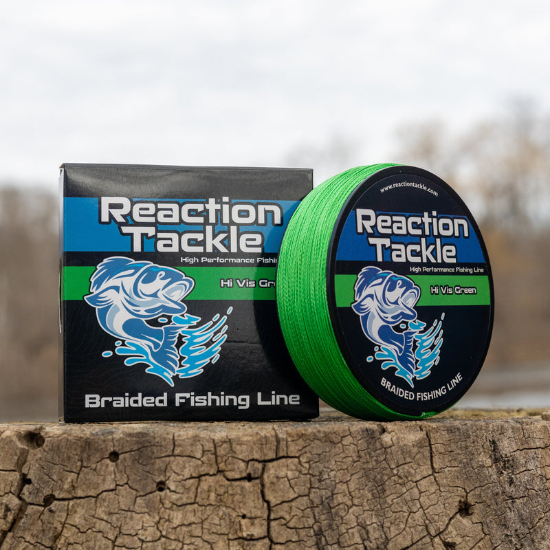 Load image into Gallery viewer, Reaction Tackle Braided Fishing Line - Hi-Vis Green

