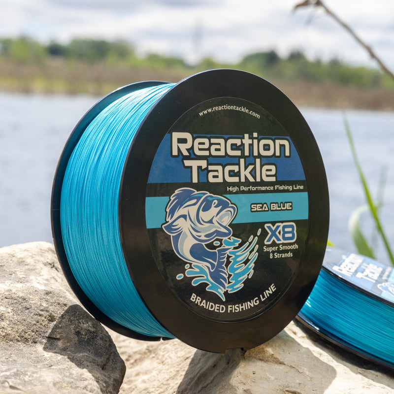 Load image into Gallery viewer, Reaction Tackle X8 Braided Fishing Line - Sea Blue 8 Strand
