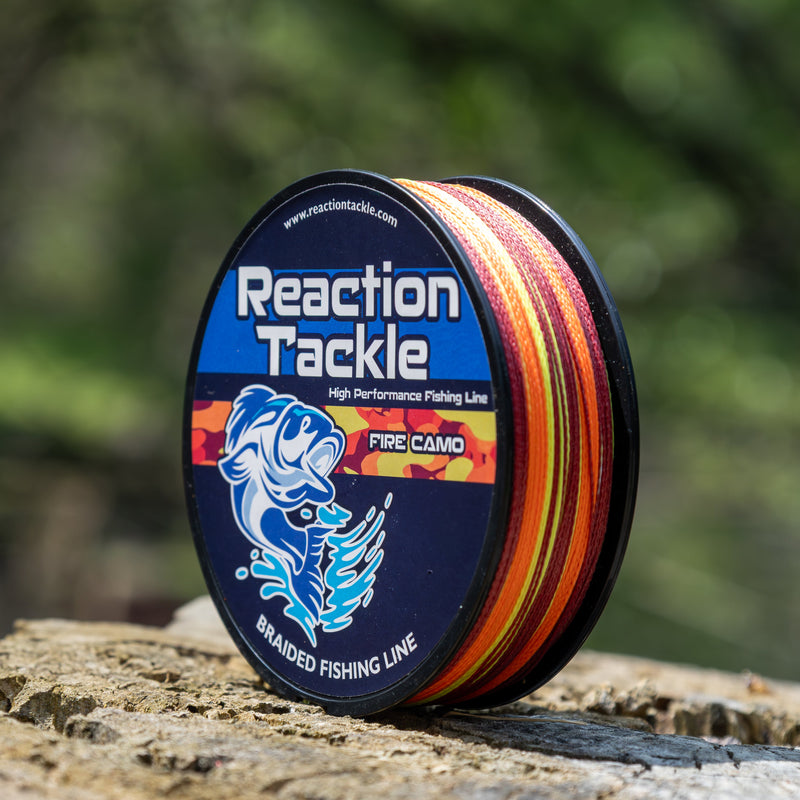 Load image into Gallery viewer, Reaction Tackle Braided Fishing Line - Fire Camo
