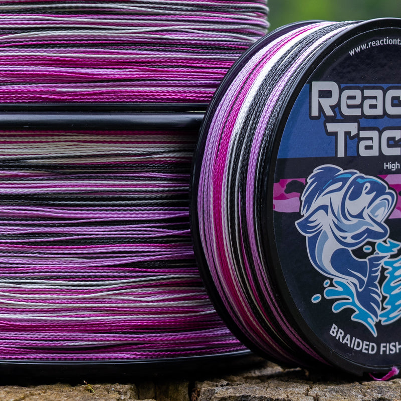 Load image into Gallery viewer, Reaction Tackle Braided Fishing Line - Pink Camo
