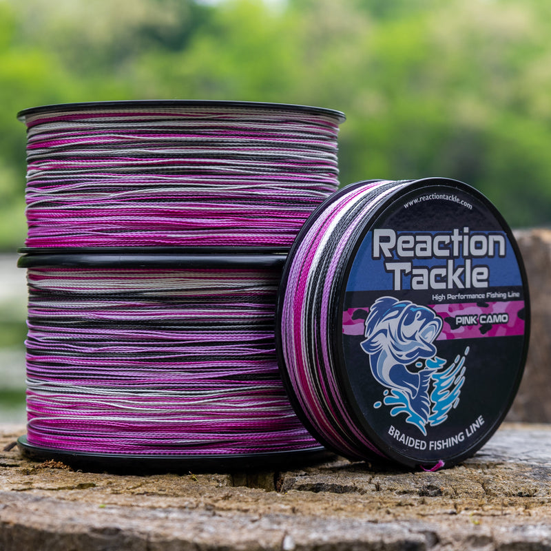 Load image into Gallery viewer, Reaction Tackle Braided Fishing Line - Pink Camo
