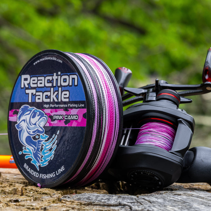 Load image into Gallery viewer, Reaction Tackle Braided Fishing Line - Pink Camo
