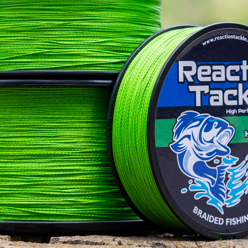 Load image into Gallery viewer, Reaction Tackle Braided Fishing Line - NO FADE Hi Vis Green
