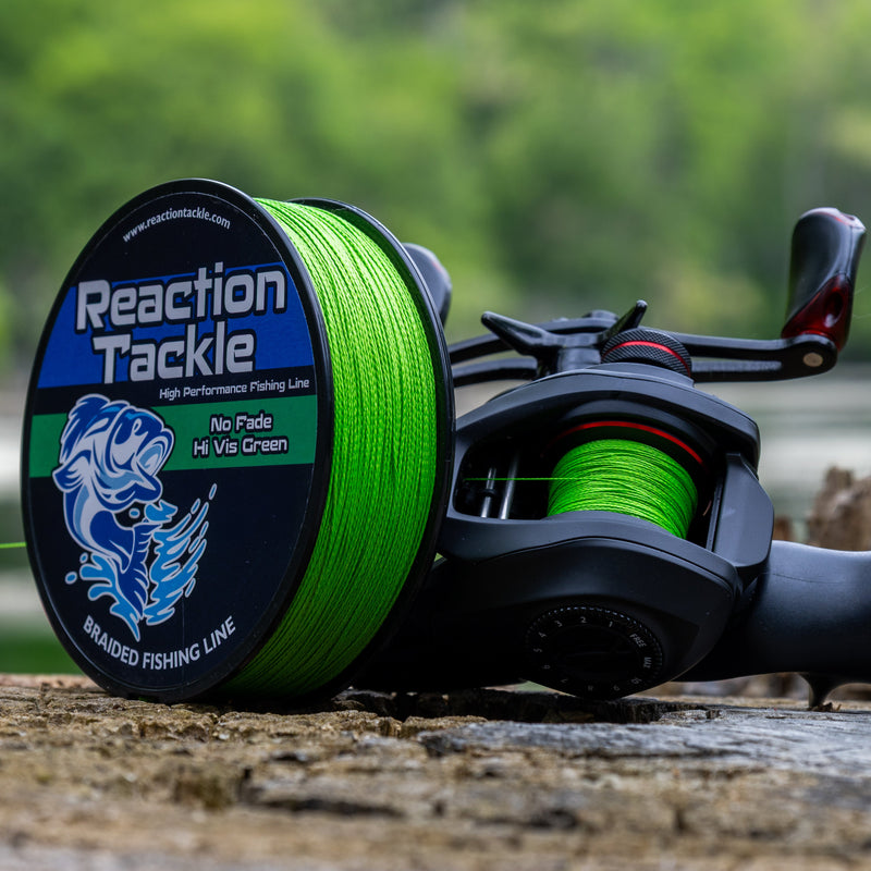 Load image into Gallery viewer, Reaction Tackle Braided Fishing Line - NO FADE Hi Vis Green
