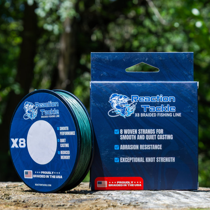 Load image into Gallery viewer, Reaction Tackle BRAIDED IN THE USA Fishing Line- X8
