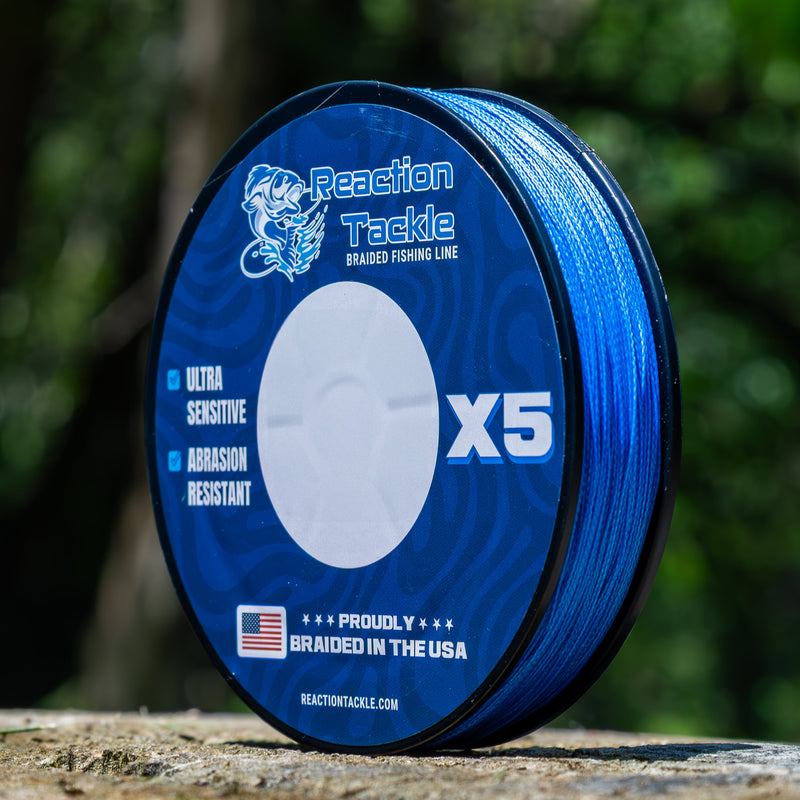 Load image into Gallery viewer, Reaction Tackle BRAIDED IN THE USA Fishing Line- X5
