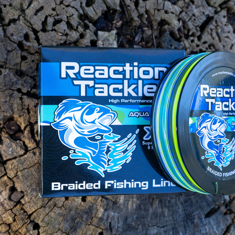 Load image into Gallery viewer, Reaction Tackle X8 Braided Fishing Line - Aqua Camo 8 Strand
