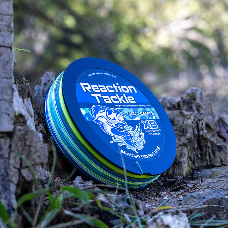 Load image into Gallery viewer, Reaction Tackle X8 Braided Fishing Line - Aqua Camo 8 Strand

