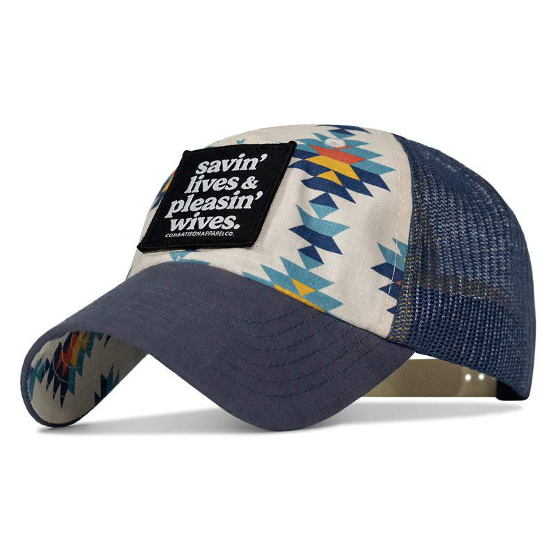 Load image into Gallery viewer, Ripstop Savin&#39; Lives &amp; Pleasin&#39; Wives Low Pro Snapback
