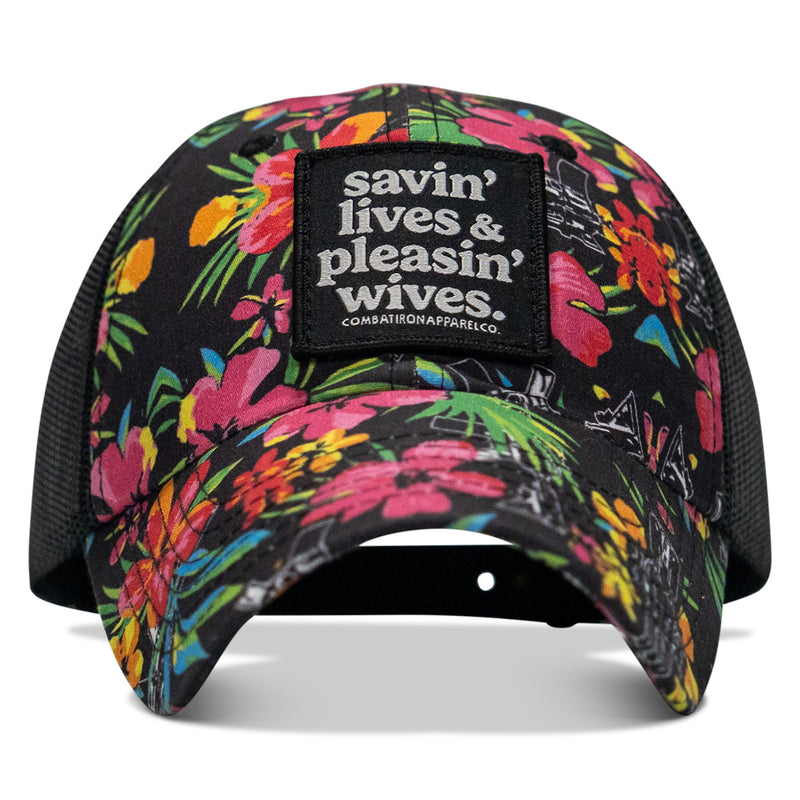 Load image into Gallery viewer, Ripstop Savin&#39; Lives &amp; Pleasin&#39; Wives Low Pro Snapback
