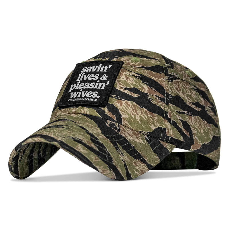 Load image into Gallery viewer, Ripstop Savin' Lives &amp; Pleasin' Wives  Patch Tactical Ripstop Mesh Snapback Hat
