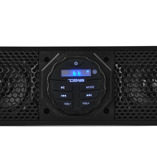 37" Marine Sound Bar Speaker System, 10 Speakers 1200 Watts, Bluetooth® v5.0, Rotating Control Panel