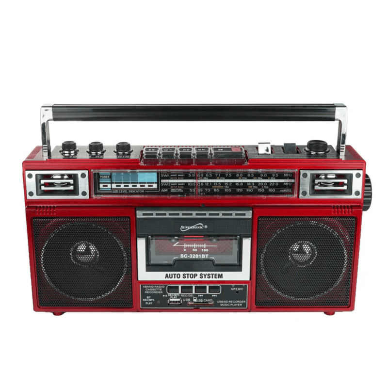 Load image into Gallery viewer, Supersonic 4 Band Bluetooth Radio &amp; Cassette Player + Cassette To Mp3 Converter
