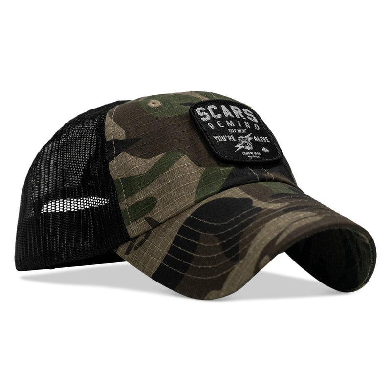 Load image into Gallery viewer, Scars Remind You You're Alive Patch Tactical Ripstop Mesh Snapback Hat
