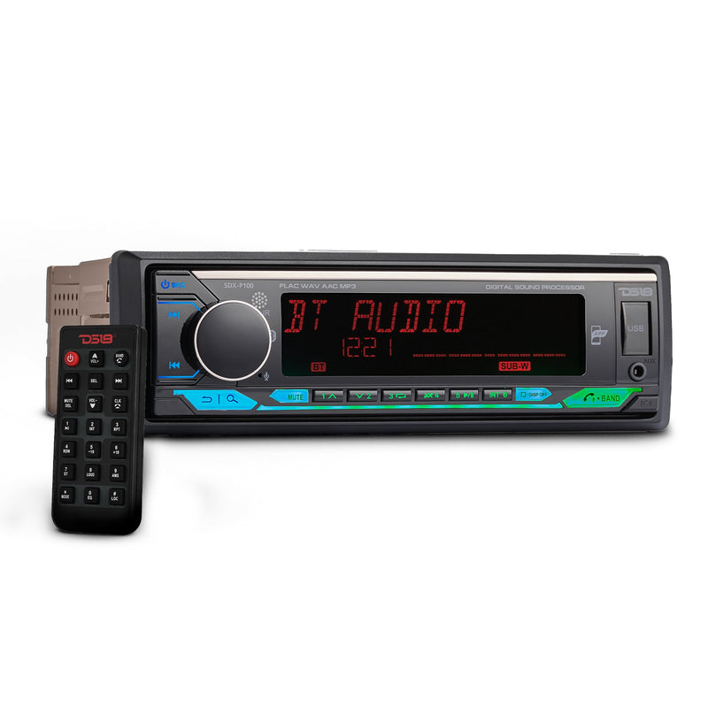 Load image into Gallery viewer, Digital Media Receiver | Single Din | DSP | APP | Bluetooth Audio and Calling Head Unit | Aux Input | USB | Mechless | AM/FM Radio Receiver | 3V + 3.5V Subwoofer

