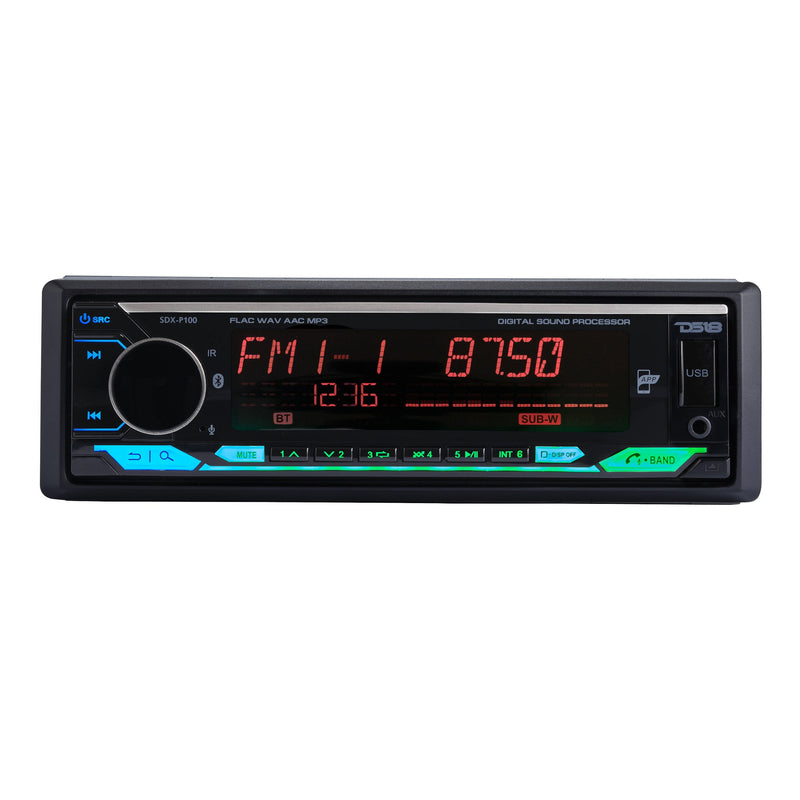 Load image into Gallery viewer, Digital Media Receiver | Single Din | DSP | APP | Bluetooth Audio and Calling Head Unit | Aux Input | USB | Mechless | AM/FM Radio Receiver | 3V + 3.5V Subwoofer
